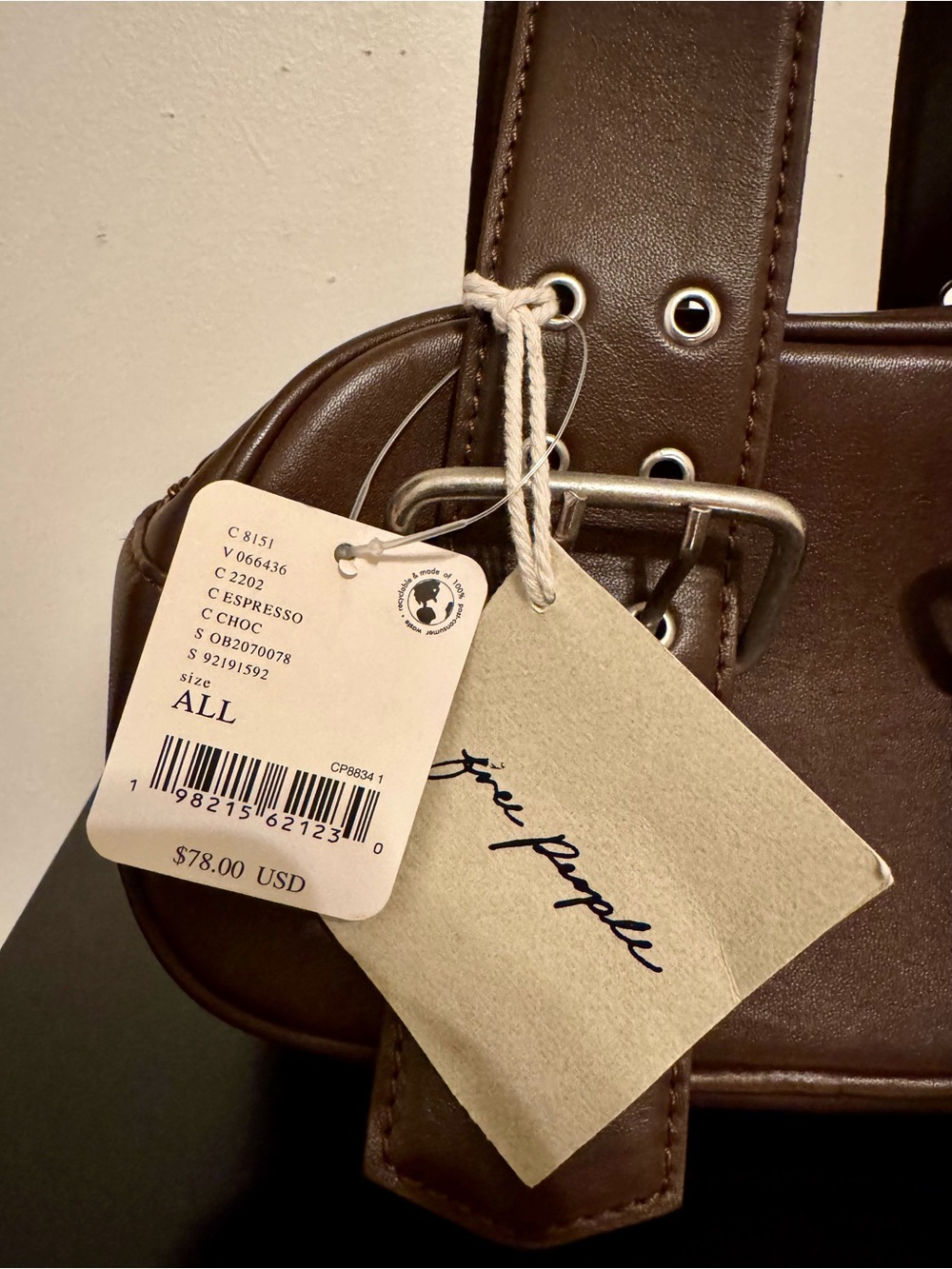Free People Brown Double-Strap Leather Shoulder Bag - Picture 3 of 7